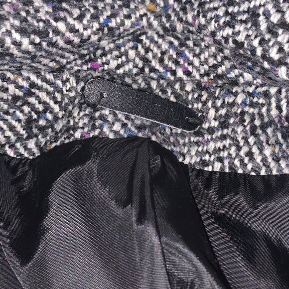 Vintage • Union Made • Leather and Houndstooth tweed Coat • Long coat • Evening - Picture 5 of 12